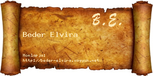 Beder Elvira névjegykártya